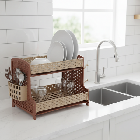 Galaxy Rattan Dish Rack Beige