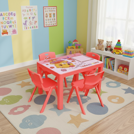 Kids Table & Chairs Set (4 Chairs & Table)