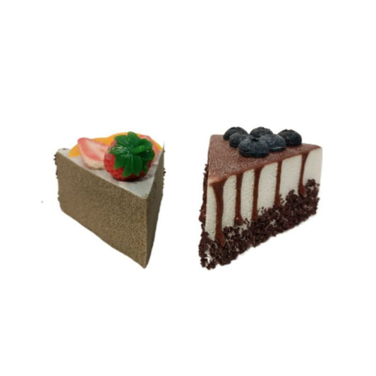 Set of 2 Sponge Artificial Cake Slice