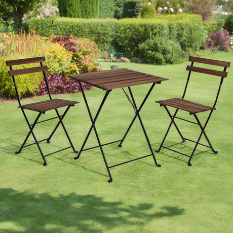 Bistro Set Black Frame 3pcs