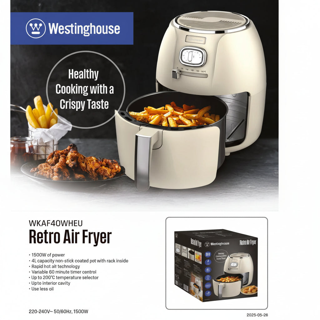 Westinghouse Retro Air Fryer 4L White
