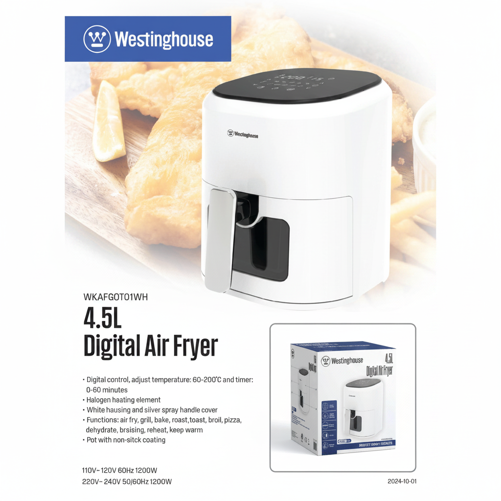 Westinghouse Digital Air Fryer 4.5L White
