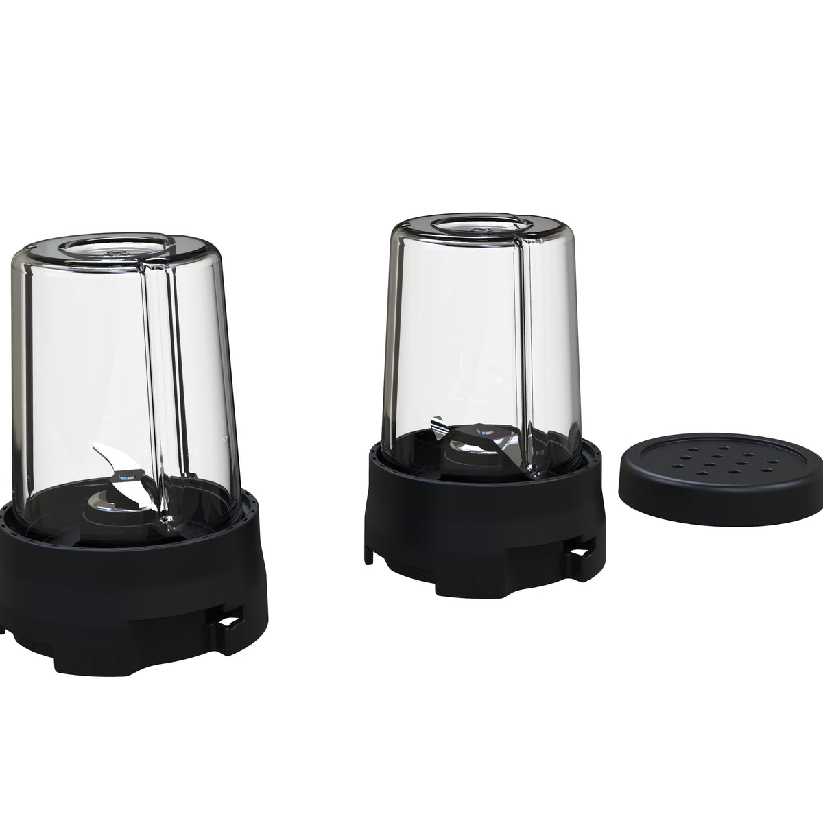 To-go smoothie blender cups with black base and lid