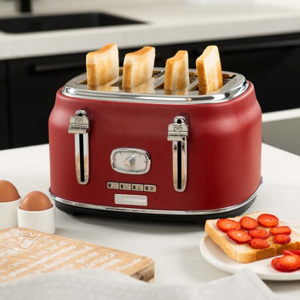 Westinghouse Retro 4 Slice Toaster Red