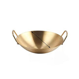 Stainless Steel Gold Plated Wok 22cm