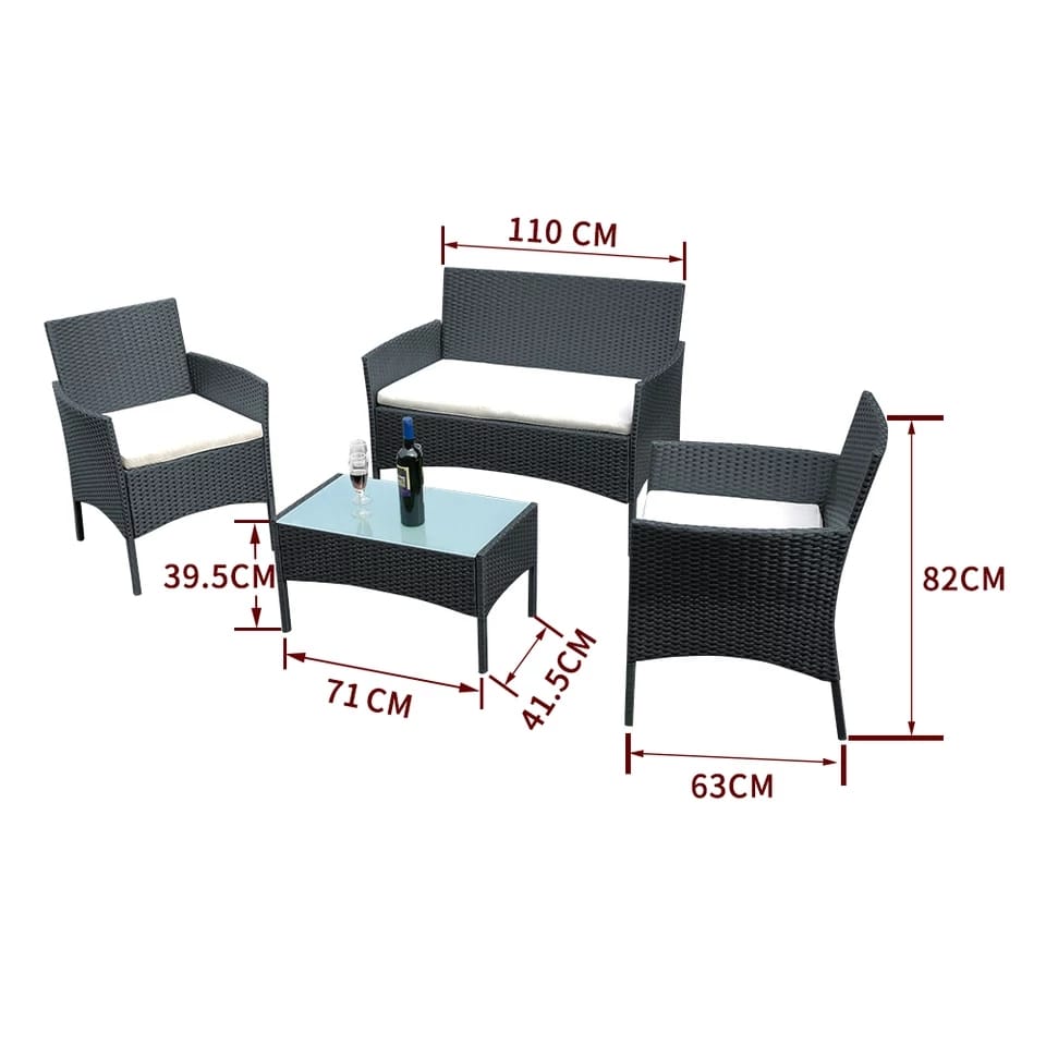 Garden Furniture Set Black