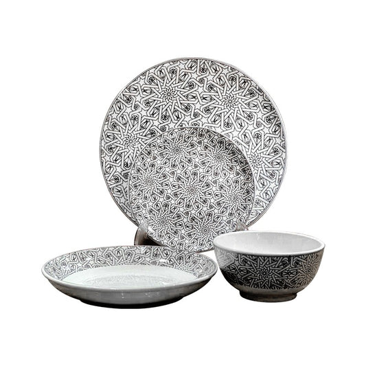 Porcelain Dinner Set Grey (24 Piece Set)