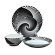 Porcelain Dinner Set Black & White (24 Piece Set)