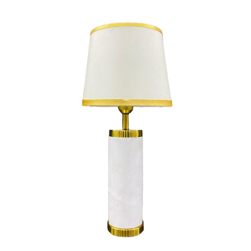 White Marble Cylinder Table Lamp