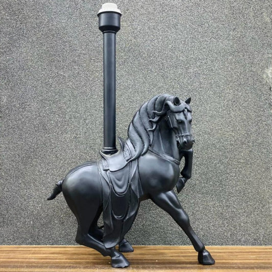 Antique Black Horse Table Lamp