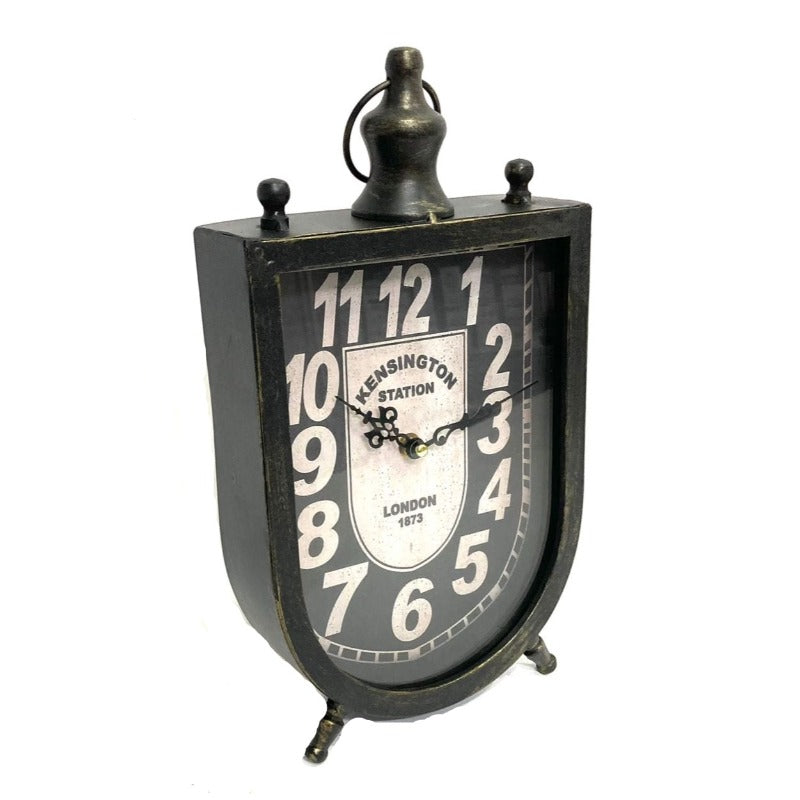 Vintage Table Clock Black Rustic