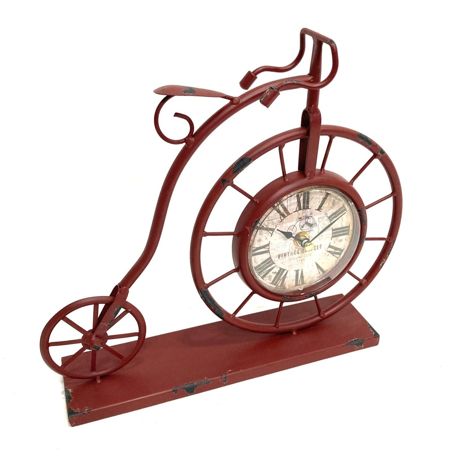 Vintage Table Clock Bicycle Red by JB Saeed Studio | Buy Table Clocks ...