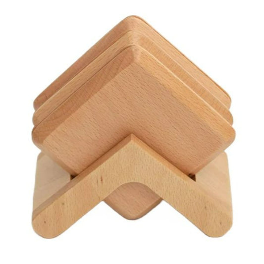 Table Coaster Beige Wood