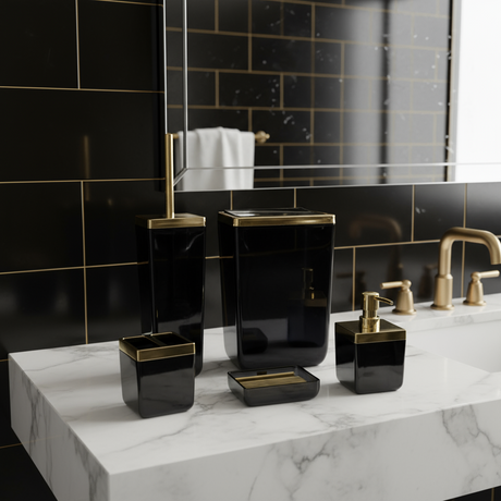 Prima Nova Toskana 5pc Bathroom Set Black