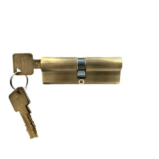 6 Pin 90mm Double Cylinder With 3 Keys & SS Bolt
