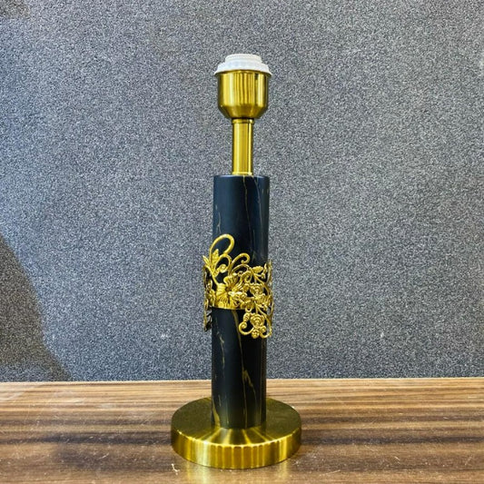 Crown Style Black Marble Table Lamp