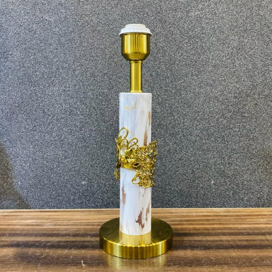 Crown Style White Marble Table Lamp