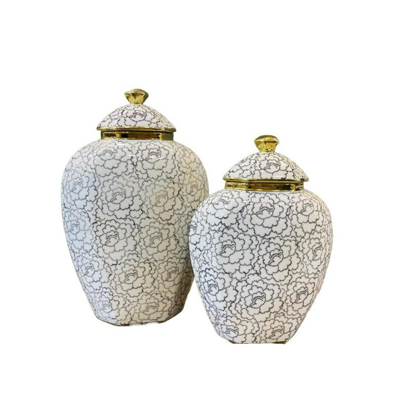 Floral Ceramic Vase (Set of 2)