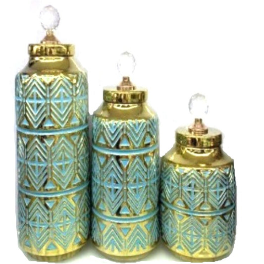 Emerald Ceramic Vase (Set of 3)
