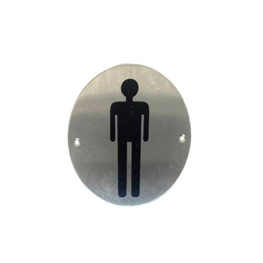 Bathroom Sign Man Round