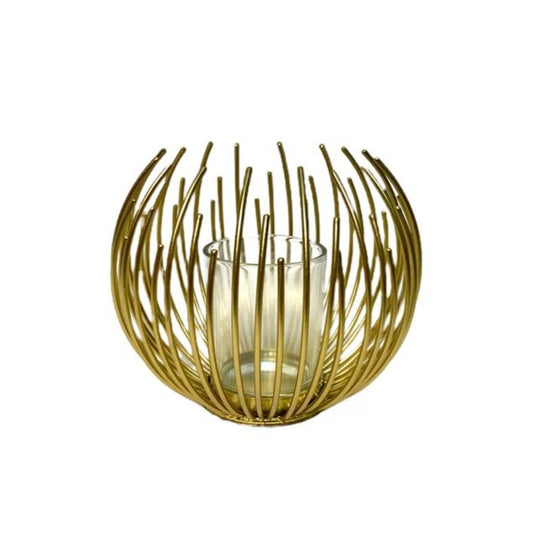 Metal Wire Candle Holder Gold