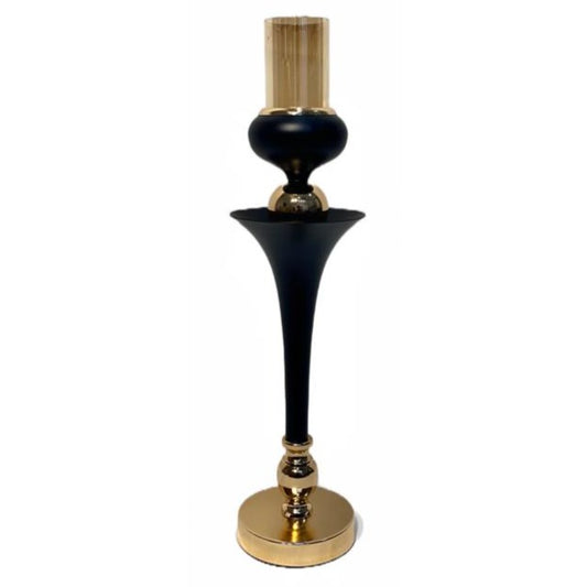 Black & Gold Candle Holder Large