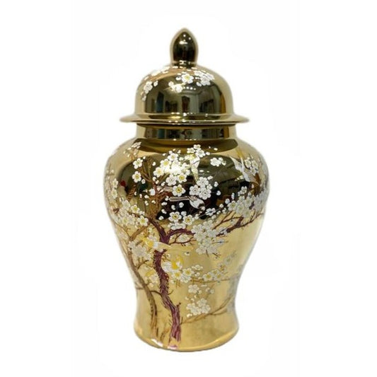 Gold Flower Ceramic Vase Medium