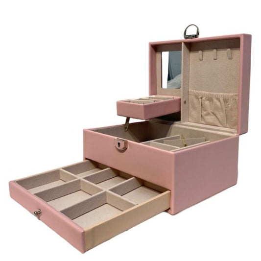 Jewelry Box With Drawer Pink