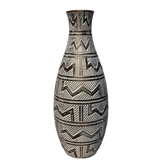 Ceramic Flower Vase Black & White Large