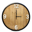 Metal & Wood Wall Clock 60cm Dia