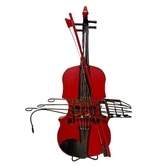 Decorative Violin Vintage Red