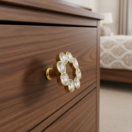 Furniture Knob Gold Crystallized