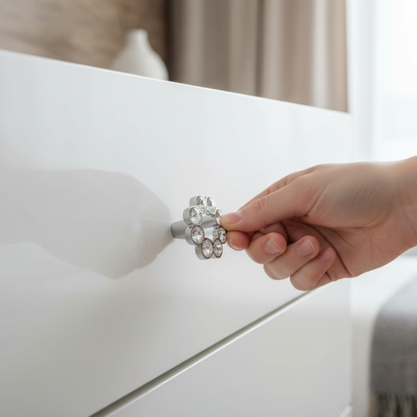 Furniture Knob Chrome Crystallized