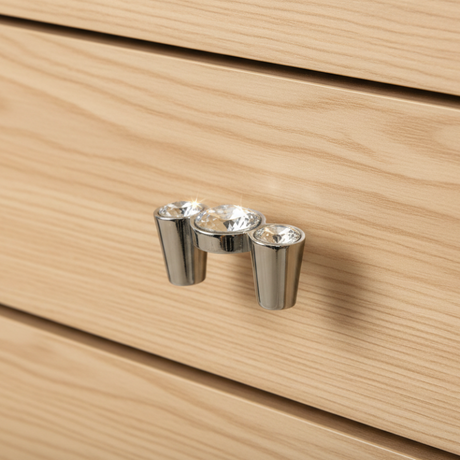 Furniture Knob Chrome Crystallized
