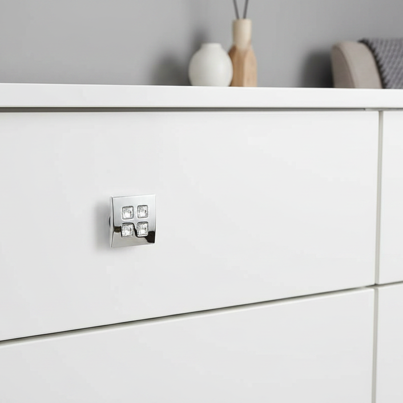 Furniture Knob Crystal Chrome