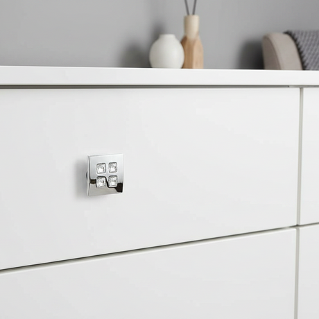 Furniture Knob Crystal Chrome