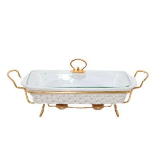 Rectangle Burner Dish With Stand 14.5"