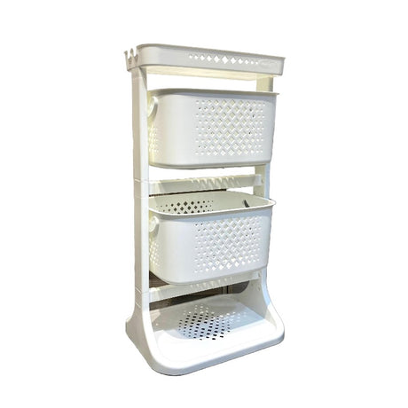 Multi Purpose Storage Basket 2 Tier White