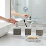 Bathroom Set White Stone (Set of 4Pcs)