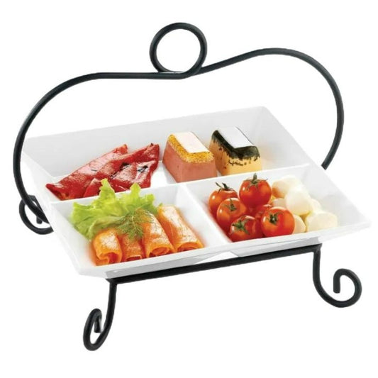 Square Divider Plate & Stand