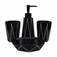 Bathroom Set Stripes White (Set of 4Pcs)