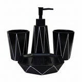 Bathroom Set Stripes White (Set of 4Pcs)