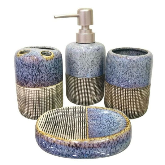 Bathroom Set Blue (Set of 4Pcs)