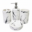 Bathroom Set White Marble (Set of 4Pcs)