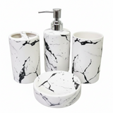 Bathroom Set White Marble (Set of 4Pcs)