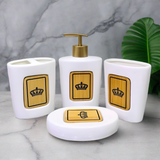 Bathroom Set Crown White (Set of 4Pcs)
