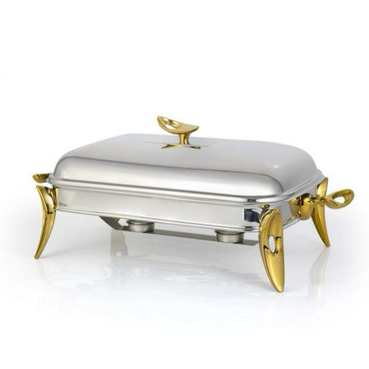 Stainless Steel Single Food Warmer Rectangle Gold 3L