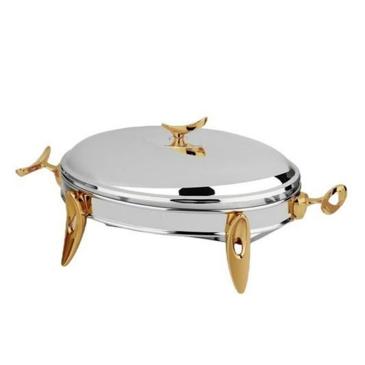 Stainless Steel Single Food Warmer Oval Gold 3L