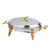 Stainless Steel Single Food Warmer Oval Gold 3L