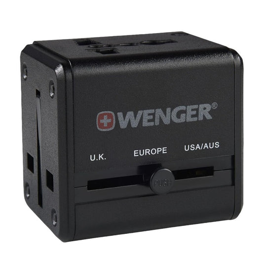 Travel Adapter With Dual USB Charger Black